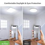 Lepro Ceiling Lights 24W, 2400lm Super Bright Square LED Ceiling Light, Daylight White 5000K, IP44 Waterproof Bathroom Light, for Office, Living Room, Bedroom, Kitchen, Hallway, Porch