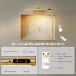 HARPER LIVING Picture Light for Wall Antique Brass, Rechargeable Picture Light with Remote, Dimmable & 3 Color Temps, Magnetic Battery Operated Wall Lights for Dartboard Frame Gallery