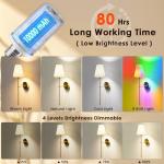 Battery Operated Wall Lights Set of 2, 10000mAh Rechargeable Wireless Wall Sconces with Remote, Dimmable 9 RGB Colours & 4 Light Temperatures, Magnetic Detachable Bulbs, for Bedroom Living Room