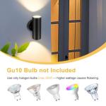 Kerry Outdoor Wall Lights, Up Down Mains Powered Lighting, Black Stainless Steel IP44 Waterproof, Exterior Wall Sconce for Indoor, Front Door, Patio, Hallway, Porch, Garden, Garage, Post - 2 Pack