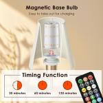 Battery Operated Wall Lights Set of 2, 10000mAh Rechargeable Wireless Wall Sconces with Remote, Dimmable 9 RGB Colours & 4 Light Temperatures, Magnetic Detachable Bulbs, for Bedroom Living Room