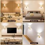 Battery Operated Wall Lights Set of 2, 10000mAh Rechargeable Wireless Wall Sconces with Remote, Dimmable 9 RGB Colours & 4 Light Temperatures, Magnetic Detachable Bulbs, for Bedroom Living Room