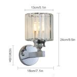 Sxtiger Modern Crystal Wall Light Sconce, E27 Silver Crystal Wall Lamp, Hardwired Wall Lighting Fixtures for Bedside Bedroom Living Room Corridor Dining Room Hallway (Silver Round)