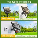 PBGMRT Dimmable Solar Outdoor String Lights - 30M/100FT G40 Solar Powered Garden Lights 38+2 LEDs, Remote 3 Timer 8 Modes Waterproof Outside Festoon Lights for Gardens Patios Fences Pergolas