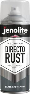 JENOLITE Directorust Spray Paint Satin Finish | SLATE GREY | 400ml | Direct To Rust Spray Paint For Metal | All-In-One Multi Surface Paint for Metal, Wood, Plastic, Ceramic | RAL 7031