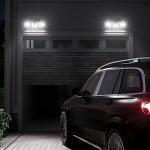 KIBTOY Solar Sensor Outdoor Bright Light Easy to Install, Security Light with 360° Wide Lighting Angle IP65 Waterproof for Front Door,Pathway,Yard,Garage