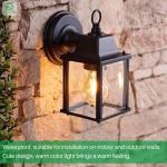 EBION Outdoor Wall Lantern,Black Outdoor Wall Lights IP44 Waterproof, Aluminum Exterior Wall Sconce Light Fixtures with Clear Glass Shade,Outside Wall Lamp for Porch Front Door Patio Garden