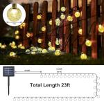 Usboo Solar String Lights Outdoor, 24FT 50LED Crystal Balls Waterproof LED Fairy Lights, 8 Modes Outdoor/Indoor Solar Powered Lights, Decorative Lighting for Home, Garden, Party,Festival