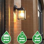 EBION Outdoor Wall Lantern,Black Outdoor Wall Lights IP44 Waterproof, Aluminum Exterior Wall Sconce Light Fixtures with Clear Glass Shade,Outside Wall Lamp for Porch Front Door Patio Garden