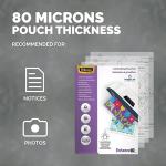 Fellowes Laminating Pouches A4, Gloss Finish - 100 Sheets - 160 Micron (2 x 80 Micron) Clear & Durable Laminating Pouch with Image Last Directional Mark - Ideal for Photos and Notices