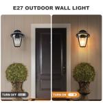 HARPER LIVING Outdoor Wall Lights, E27 Outside Lights Mains Powered, IP54 Weatherproof Aluminum, Black Exterior Wall Lamp with Clear Shade, Security Lights for Porch, Front Door, Garden, Patio