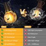 QIHANS Outdoor Garden String Lights Mains Powered, 100FT/30M Festoon Lights with Light Sensor Timer, 50+2 G40 Shatterproof Globe Bulbs, Waterproof Garden String Lights for Balcony Yard Patio Wedding