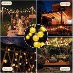 Usboo Solar String Lights Outdoor, 24FT 50LED Crystal Balls Waterproof LED Fairy Lights, 8 Modes Outdoor/Indoor Solar Powered Lights, Decorative Lighting for Home, Garden, Party,Festival