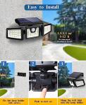 KIBTOY Solar Sensor Outdoor Bright Light Easy to Install, Security Light with 360° Wide Lighting Angle IP65 Waterproof for Front Door,Pathway,Yard,Garage