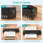 Crenova A4 Laminator, Thermal Laminator Machine for Hot and Cold Settings with 10 Laminating Pouches No Bubbles for School Home Use (Black)