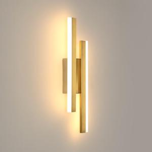 Toolight Gold LED Long Wall Light, 16W 1800LM Sconce Lights Led Long, 40CM Modern Wall Lamp Warm White 3000K, for Living Room Bedroom Dining Room Staircase Hallway