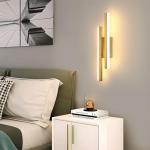Toolight Gold LED Long Wall Light, 16W 1800LM Sconce Lights Led Long, 40CM Modern Wall Lamp Warm White 3000K, for Living Room Bedroom Dining Room Staircase Hallway
