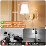CS COSDDI Battery Operated Wall Lights Set of 2, RGB Dimmable Rechargeable Wall Lights Indoor Wireless Wall Sconces Set of 2 for Bedrooms Cordless Sconce Wall Lamp Remote Control