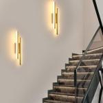 Toolight Gold LED Long Wall Light, 16W 1800LM Sconce Lights Led Long, 40CM Modern Wall Lamp Warm White 3000K, for Living Room Bedroom Dining Room Staircase Hallway