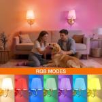 CS COSDDI Battery Operated Wall Lights Set of 2, RGB Dimmable Rechargeable Wall Lights Indoor Wireless Wall Sconces Set of 2 for Bedrooms Cordless Sconce Wall Lamp Remote Control