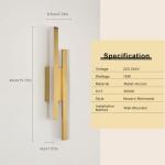 Toolight Gold LED Long Wall Light, 16W 1800LM Sconce Lights Led Long, 40CM Modern Wall Lamp Warm White 3000K, for Living Room Bedroom Dining Room Staircase Hallway