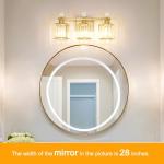 Lxybcce Modern Crystal Bathroom Vanity Light, Gold Bathroom Lighting Fixture, Crystal Brass Vanity Light Fixture Over Mirror, Bath Wall Mounted Lighting for Bedroom, Living Room