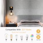 FORCOSO Vintage Wood Wall Lamp 2-Pack, Black E27 Sconce Lights, Industrial Rustic Wall Lighting for Living Room, Bedrooms, Hallway, Stair