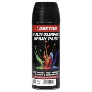 Dekton Quick-Dry Aerosol Spray Paint, Interior And Exterior Usage – Blacl/Grey for Metal, Wood, and Plastic |Rust Prevention|Ideal for Fixtures Furniture's Components Projects