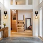 FORCOSO Vintage Wood Wall Lamp 2-Pack, Black E27 Sconce Lights, Industrial Rustic Wall Lighting for Living Room, Bedrooms, Hallway, Stair