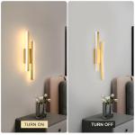 Toolight Gold LED Long Wall Light, 16W 1800LM Sconce Lights Led Long, 40CM Modern Wall Lamp Warm White 3000K, for Living Room Bedroom Dining Room Staircase Hallway