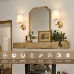 Battery Operated Wall Lights,Rechargeable Wall Lights with 5000mAh Dimmable Detachable Charging Bulbs and Remote,3 Color Temperature Wireless Wall Light for Living Room Bedroom Hallway(2 Pack)