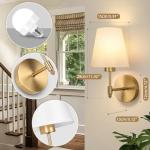 Battery Operated Wall Lights,Rechargeable Wall Lights with 5000mAh Dimmable Detachable Charging Bulbs and Remote,3 Color Temperature Wireless Wall Light for Living Room Bedroom Hallway(2 Pack)