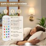 Battery Operated Wall Lights,Rechargeable Wall Lights with 5000mAh Dimmable Detachable Charging Bulbs and Remote,3 Color Temperature Wireless Wall Light for Living Room Bedroom Hallway(2 Pack)