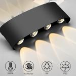 Oumida LED Wall Lights Indoor Modern Black Wall Wash Lights 8W 3000K IP65 LED Sconce Up and Down Wall Lamp for Living Room,Bedroom,Hallway (1 Pack)