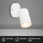 BRILONER - Wall Light, Adjustable Spotlight for Wall or Ceiling, GU10 Socket, max 9W, Wall Lamp, Indoor Wall Lights, Bedside Wall Lamp, Living Room, Bedroom, LED Wall Light, 8x15.5 cm, White