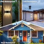 Oumida LED Wall Lights Indoor Modern Black Wall Wash Lights 8W 3000K IP65 LED Sconce Up and Down Wall Lamp for Living Room,Bedroom,Hallway (1 Pack)