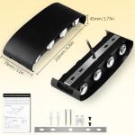 Oumida LED Wall Lights Indoor Modern Black Wall Wash Lights 8W 3000K IP65 LED Sconce Up and Down Wall Lamp for Living Room,Bedroom,Hallway (1 Pack)