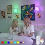 Battery Operated Wall Lights,Rechargeable Wall Lights with 5000mAh Dimmable Detachable Charging Bulbs and Remote,3 Color Temperature Wireless Wall Light for Living Room Bedroom Hallway(2 Pack)