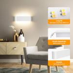 OOWOLF Indoor Led Wall Lights - 2 Pack 3000K/4500K/6000K Adjustable Color Temperature Wall Lights for Bedroom Living Room Kitchen Dining Room