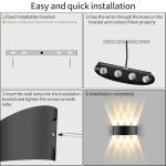Oumida LED Wall Lights Indoor Modern Black Wall Wash Lights 8W 3000K IP65 LED Sconce Up and Down Wall Lamp for Living Room,Bedroom,Hallway (1 Pack)
