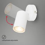 BRILONER - Wall Light, Adjustable Spotlight for Wall or Ceiling, GU10 Socket, max 9W, Wall Lamp, Indoor Wall Lights, Bedside Wall Lamp, Living Room, Bedroom, LED Wall Light, 8x15.5 cm, White