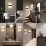 Oumida LED Wall Lights Indoor Modern Black Wall Wash Lights 8W 3000K IP65 LED Sconce Up and Down Wall Lamp for Living Room,Bedroom,Hallway (1 Pack)