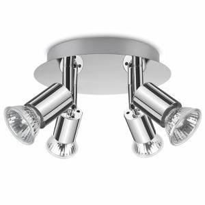 ROMKE Round 4 Way Adjustable Ceiling Spotlight, GU10 LED Ceiling Light Rotatable for Bedroom, Living Room and Kitchen, GU10 Bulb Not Included