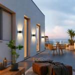 Oumida LED Wall Lights Indoor Modern Black Wall Wash Lights 8W 3000K IP65 LED Sconce Up and Down Wall Lamp for Living Room,Bedroom,Hallway (1 Pack)