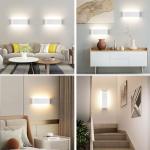 OOWOLF Indoor Led Wall Lights - 2 Pack 3000K/4500K/6000K Adjustable Color Temperature Wall Lights for Bedroom Living Room Kitchen Dining Room