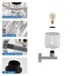 ANWIO Wall Lights,Bedroom Wall Lights,Silver Wall Light for Living Room,E27 Wall Light Shade Ceiling,Morden Crystal Wall Ceiling Light,Indoor Crystal Wall lamp(2 PCS,E27 Base,NO Bulbs)