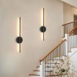 Ketom 2 Pack USB Rechargeable Wall Lights Black, LED Battery Operated Wall Lights Indoor with Remote, 3 Color Temperature & Dimmable & Timer Function, Wireless Sconces for Bedroom Hallway