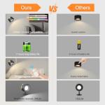 Speclux Battery Operated Wall Lights 2 Pack, LED Rechargeable Wall Lights Indoor, 3500mAh Magnetic Wall Lamp with Remote, 3 Color Temperatures & 13 RGB & Dimmable 360° Free Rotation Wall Sconces