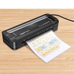 Amazon Basics 3 in-1 A4 Thermal Laminator with Trimming, Punching, Corner Rounding Functions, Includes 10 Pouches, Black