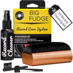 Big Fudge Vinyl Cleaning Kit - 4-in-1 Record Cleaner for Vinyl Kit Includes Ultra-Soft Velvet Brush Vinyls Record Cleaner Liquid Stylus Brush and Storage Pouch - Pro Records Care